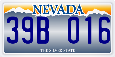 NV license plate 39B016