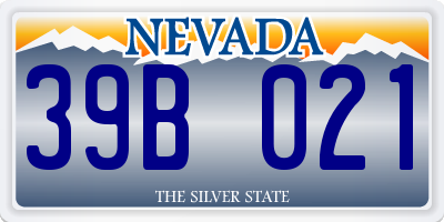 NV license plate 39B021