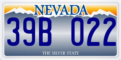 NV license plate 39B022