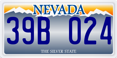 NV license plate 39B024