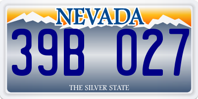 NV license plate 39B027