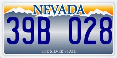 NV license plate 39B028
