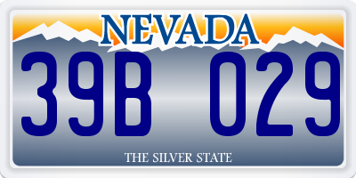 NV license plate 39B029