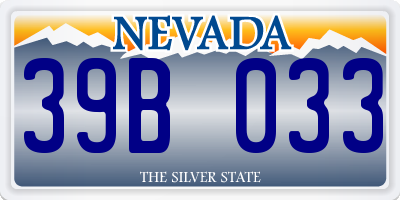 NV license plate 39B033