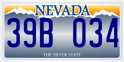 NV license plate 39B034