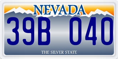 NV license plate 39B040