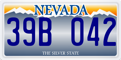 NV license plate 39B042