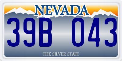 NV license plate 39B043