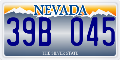 NV license plate 39B045