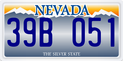NV license plate 39B051