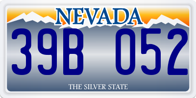 NV license plate 39B052