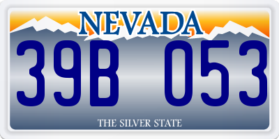 NV license plate 39B053