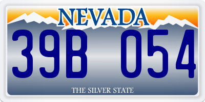 NV license plate 39B054