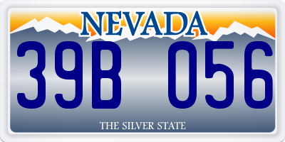 NV license plate 39B056
