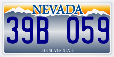 NV license plate 39B059