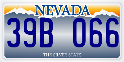 NV license plate 39B066