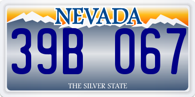 NV license plate 39B067