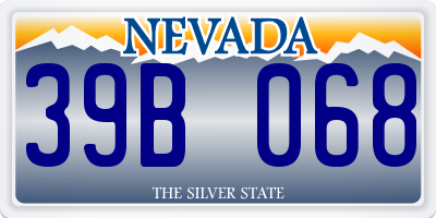 NV license plate 39B068