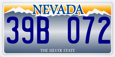 NV license plate 39B072