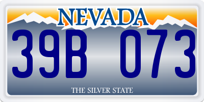 NV license plate 39B073