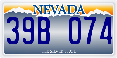 NV license plate 39B074