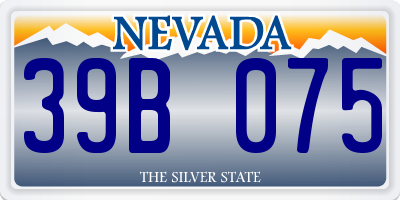 NV license plate 39B075