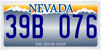 NV license plate 39B076