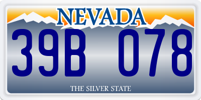 NV license plate 39B078