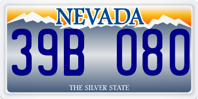 NV license plate 39B080