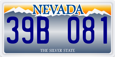 NV license plate 39B081