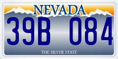 NV license plate 39B084