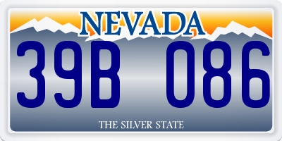 NV license plate 39B086