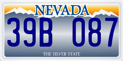 NV license plate 39B087