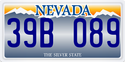 NV license plate 39B089