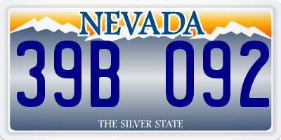 NV license plate 39B092