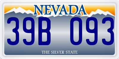 NV license plate 39B093