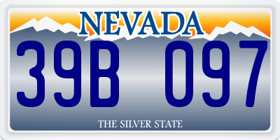 NV license plate 39B097