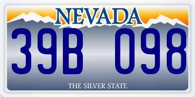 NV license plate 39B098