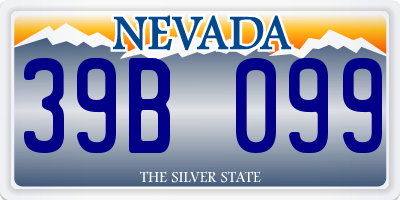 NV license plate 39B099