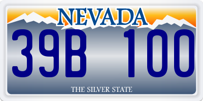 NV license plate 39B100
