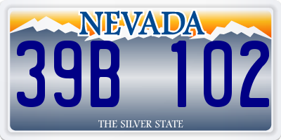 NV license plate 39B102