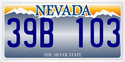NV license plate 39B103