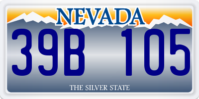 NV license plate 39B105