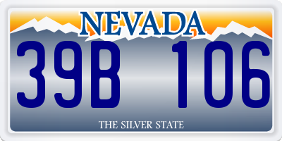 NV license plate 39B106
