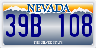 NV license plate 39B108