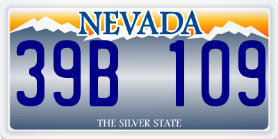 NV license plate 39B109