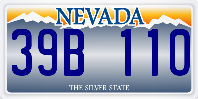 NV license plate 39B110