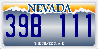 NV license plate 39B111