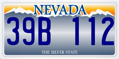 NV license plate 39B112