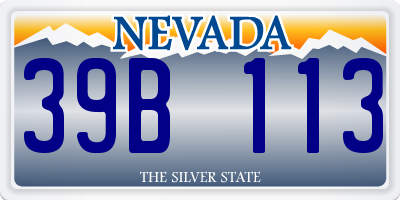 NV license plate 39B113